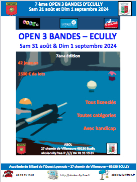 OPEN 3B ABOL ECULLY 31 août & 1 septembre 2024